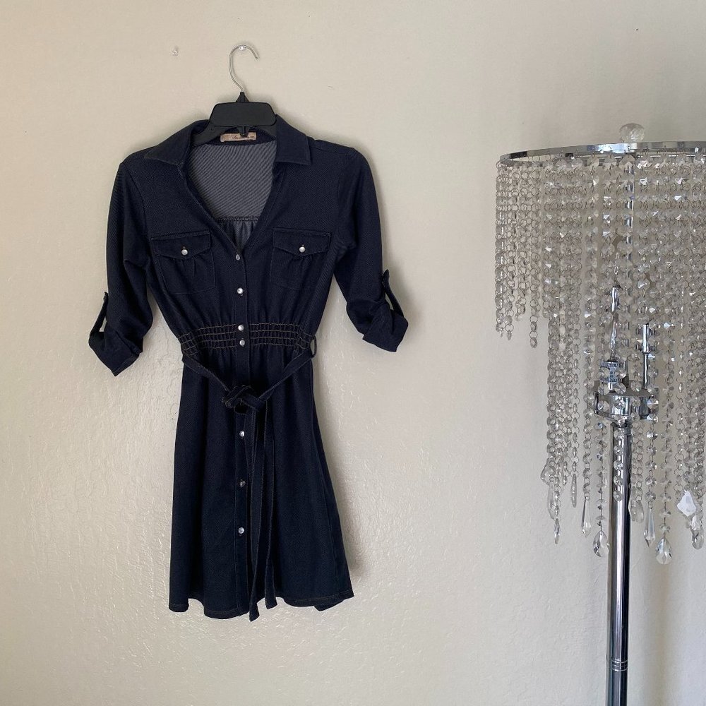 American Rag ice Button up Denim Jean Dress Size M/S